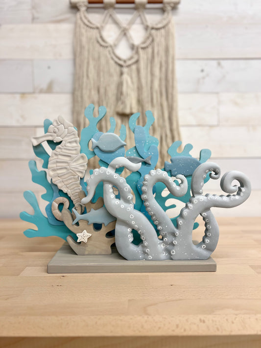 3-D Under the Sea Table Sitter with Seahorse & Octo Legs