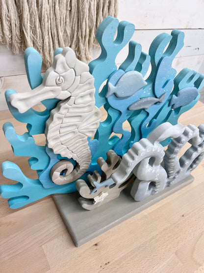 3-D Under the Sea Table Sitter with Seahorse & Octo Legs