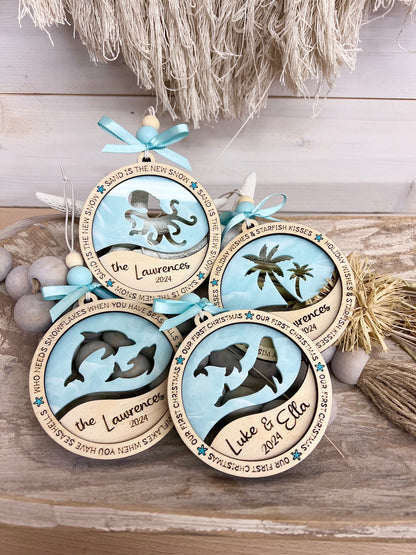 Personalized Coastal Ornaments