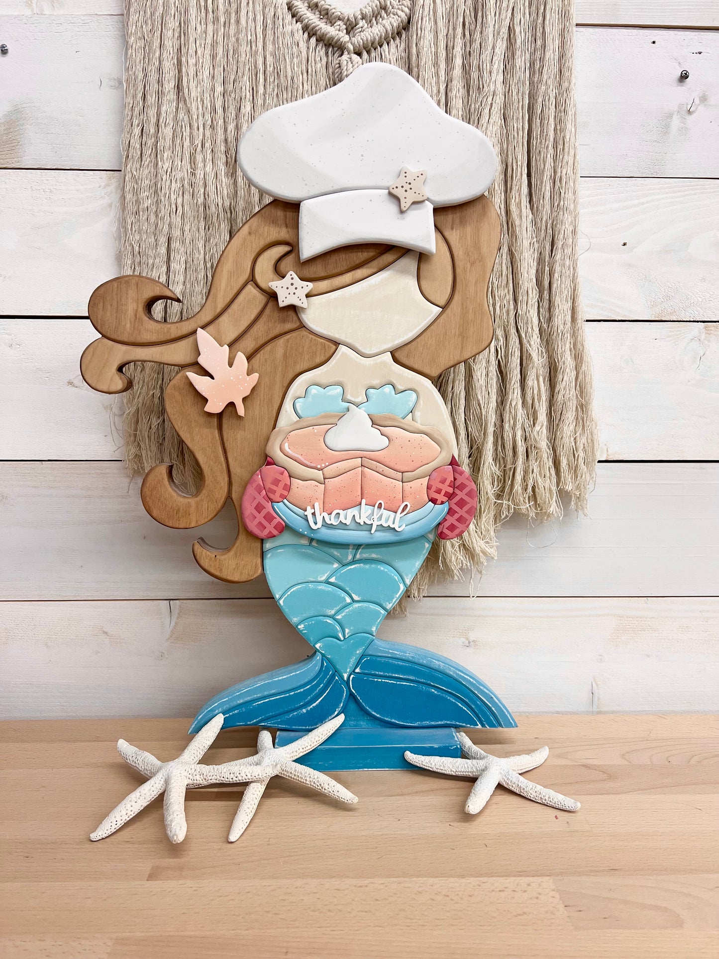 Made-to-Order MERMAID Thankful Pumpkin Pie Chef Hat & Hands