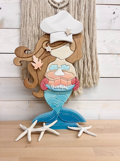 Made-to-Order MERMAID Thankful Pumpkin Pie Chef Hat & Hands