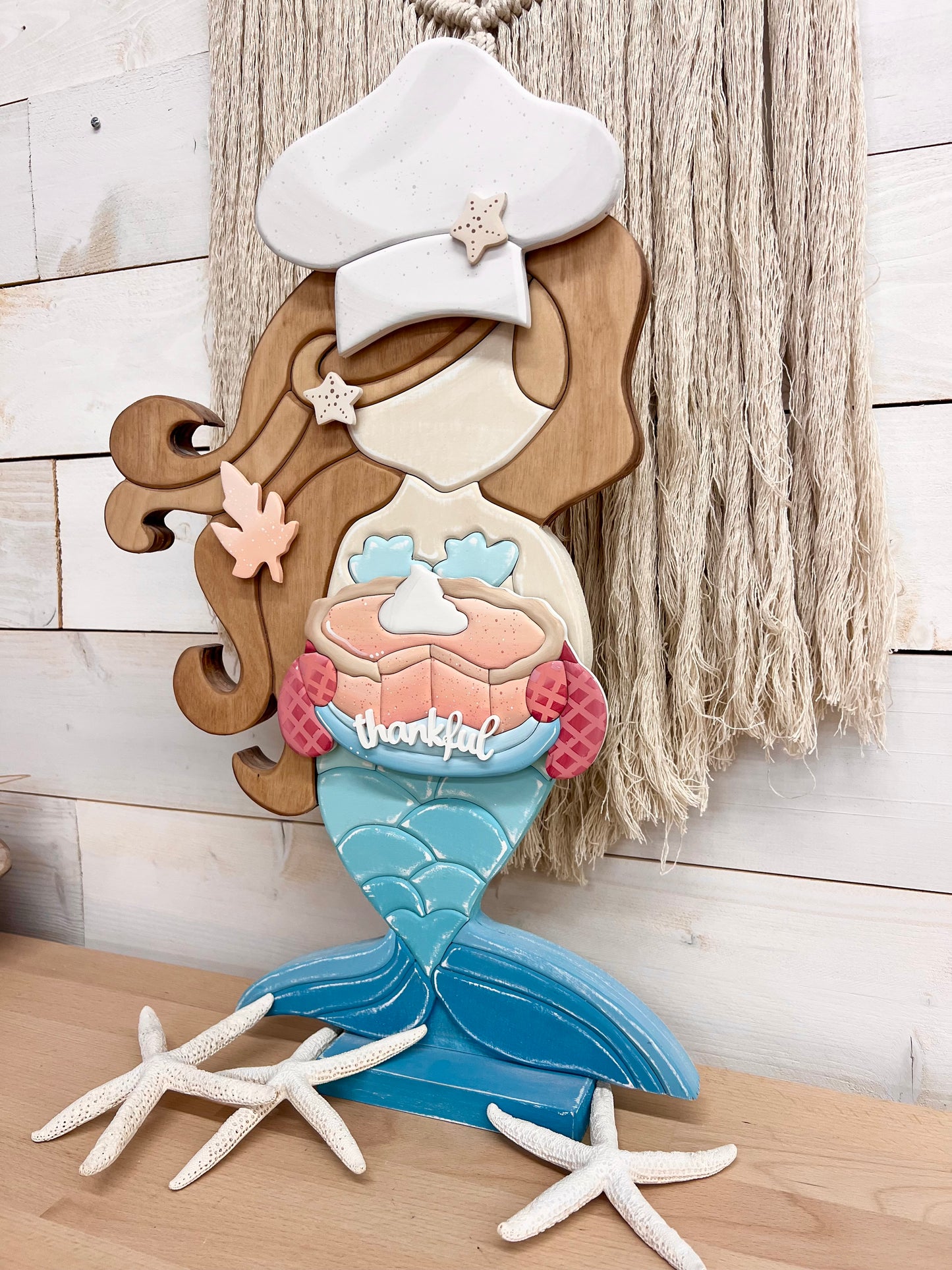 Made-to-Order MERMAID Thankful Pumpkin Pie Chef Hat & Hands