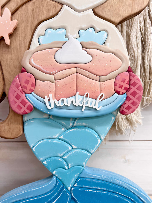 Made-to-Order MERMAID Thankful Pumpkin Pie Chef Hat & Hands