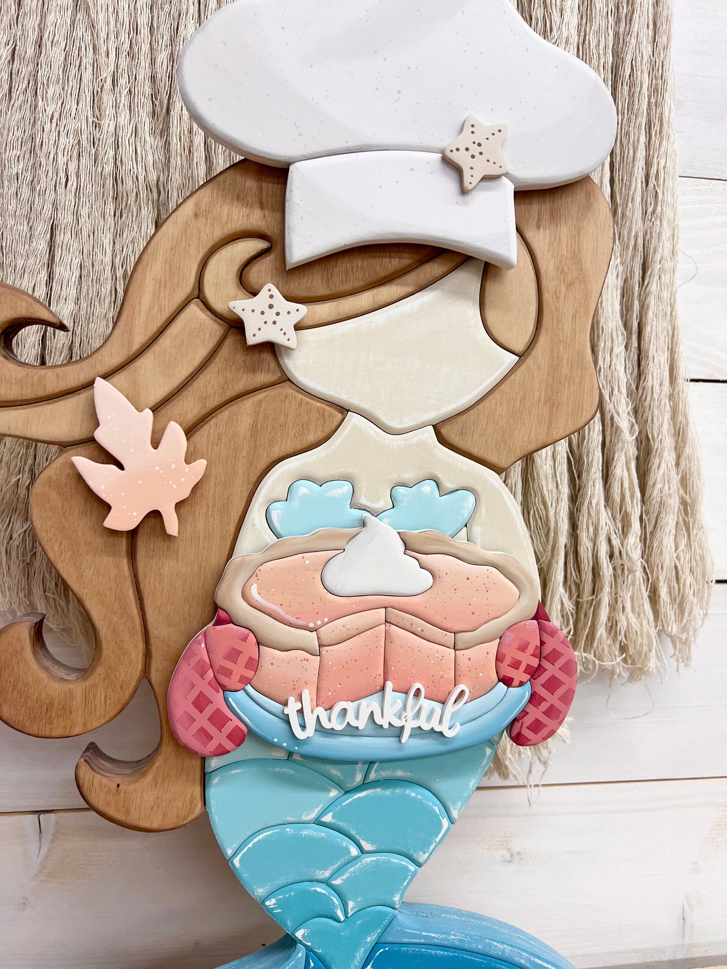 Made-to-Order MERMAID Thankful Pumpkin Pie Chef Hat & Hands