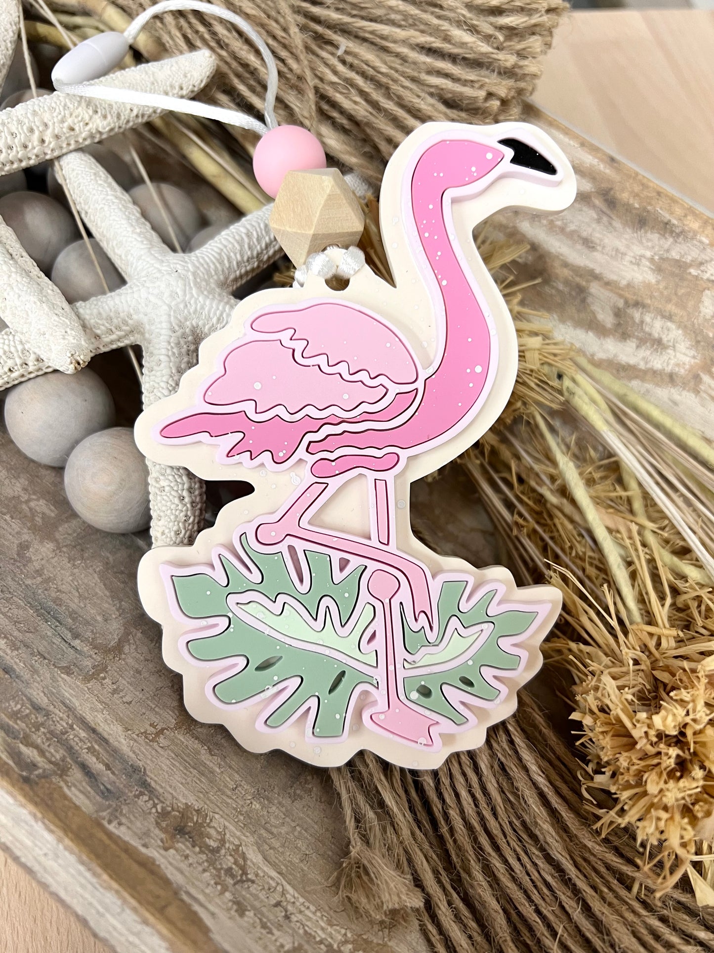 DOUBLE-SIDED Flamingo Car Charm