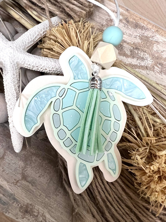 DOUBLE-SIDED Sea Turtle Car Charm