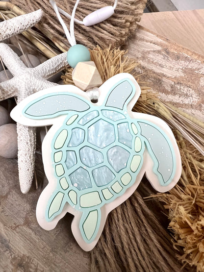 DOUBLE-SIDED Sea Turtle Car Charm