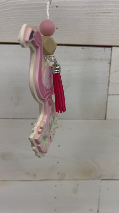 DOUBLE-SIDED Flamingo Car Charm